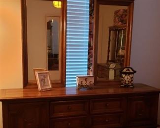 bedroom dresser with double mirror