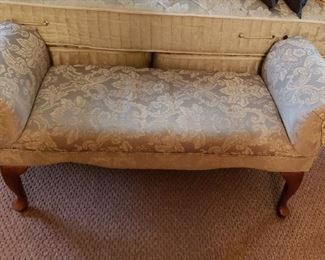 fabric bench, king size mattress set