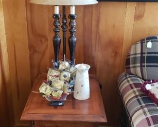 end tables (2), lamps