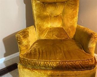 gold velvet swivel chair