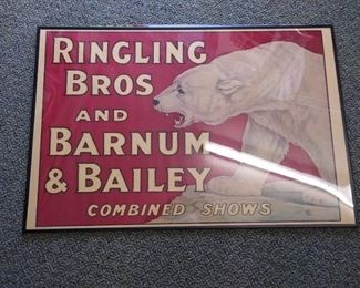 Vintage Ringling Bros & Barnum Bailey Circus Poster 36" X 24"  