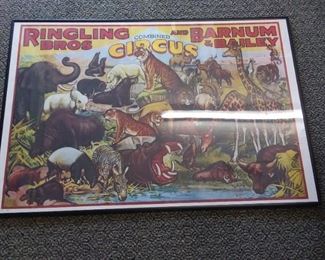 Vintage Ringling Bros & Barnum Bailey Circus Poster  36" X 24"
