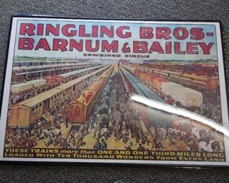 Vintage Ringling Bros & Barnum Bailey Circus Poster 36" X 24"