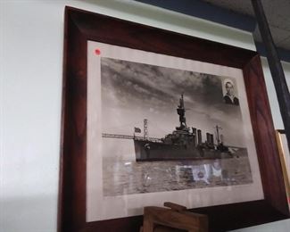 1950 Navy Ship Framed Photo 
