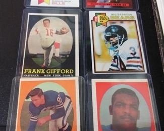 Vintage Football Cards  Lenny Moore,  Frank Gifford, Raymond Berry , Walter Payton, OJ Simpson 