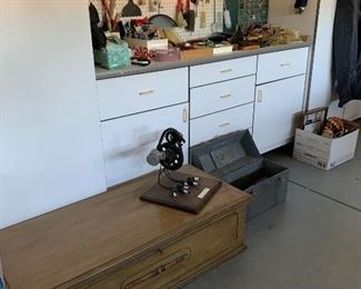Small hope chest & garage tools