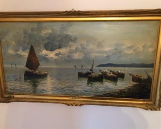 Italian Artist De Luca original Oil on Canvas