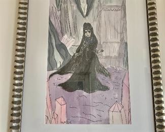 $250 -Bess Lumsden “Queen Mab” framed original art;  29.5"H x 21.5"W; image size 19” x 27