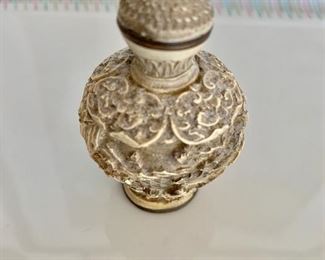 $75 - Miniature "cinnabar"  bottle with stopper.  2.25"H x 1.5"D