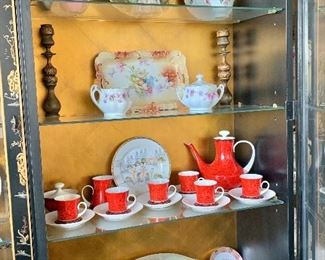 China cabinet view.  Items sold separately