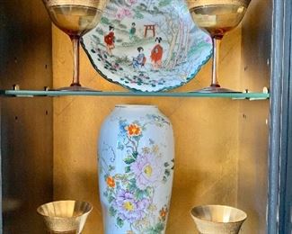 China cabinet view.  Items sold separately