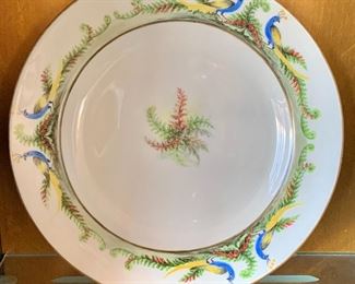 $20 - Antique Theodore Haviland (France) Calcutta Blue Peacock dinner  plate. 9.75"D