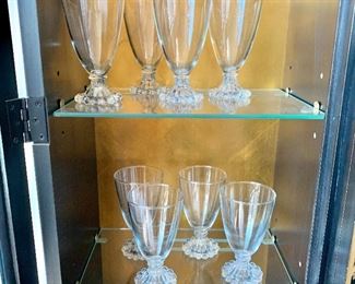 $40 - Set of eight footed water goblets; 5.5"H x 3"D