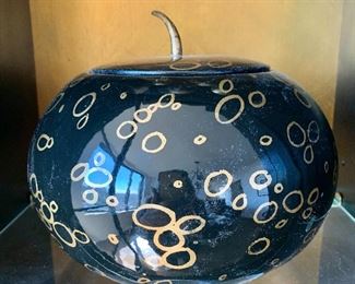 $50 - Ceramic/metal pumpkin box. 6.5"H x 8.5"D