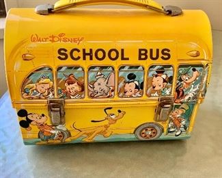 $20 - Vintage Walt Disney School Bus lunchbox. 6.5"H x 8.5"W x 4"D