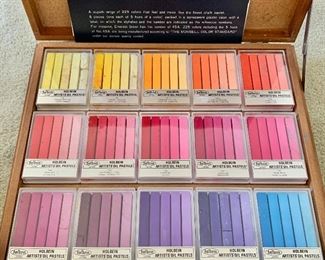 $100. Box #1. Holbein Artists' Oil Pastels (set of 75, new with a few sticks broken).