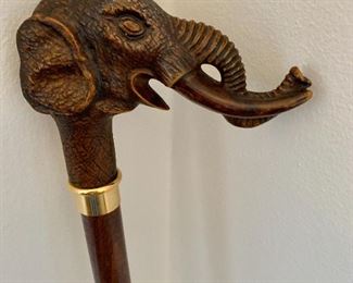 $40 Bridges elephant head walking stick (walking stick #1). 36"L