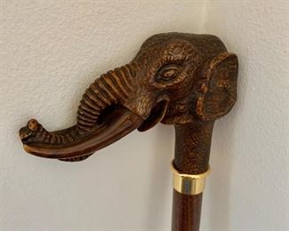 Detail; elephant walking stick (walking stick #1)