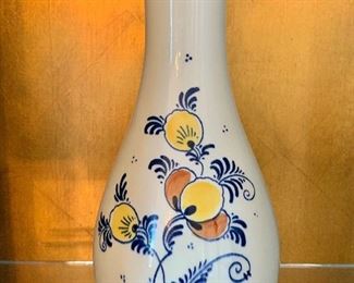 $40 - Delft vase. 8"H x 3.75"D