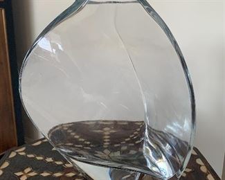 $30 - Modern "twisted" glass vase.  11"H x 8"W  x 8.75"D