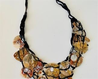 $30; Mixed media shell necklace; 23”