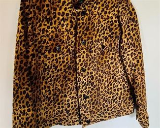 $30 - Ralph Lauren cheetah jean jacket; like new; size Petite Large