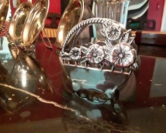 Antique Sanchez Sterling Silver Napkin holder.