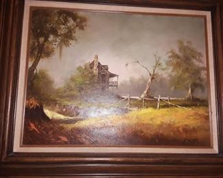 Eugene Damude (D'Mude) American artist from Louisiana 1925-1995  Piece from his bayou series