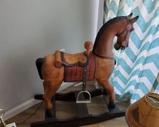 Carved wood rocky horse