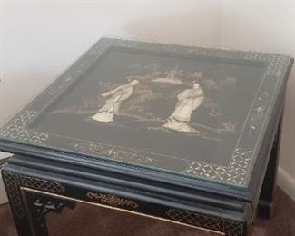 Black Asian motif Side Table