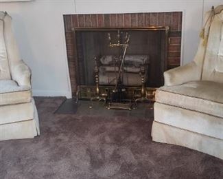 Pair of Upholstered Chairs in neutral color