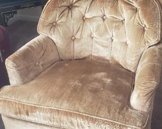 Upholstered Side Chair soft gold.