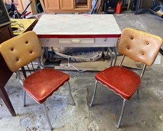 8 Vintage Table and Chairs