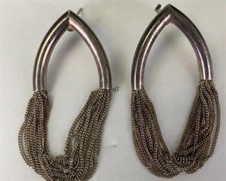sterling silver chain earrings