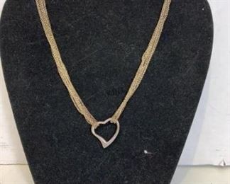 sterling silver heart chain necklace