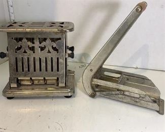 vintage toaster and fry cutter