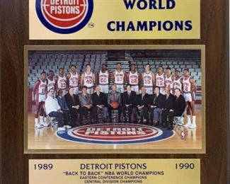 Detroit Piston plaque