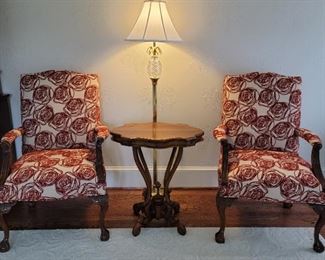 chairs: 41 x 29 x 29, table: 28 x 26 x 20, waterford lamp: 64"h