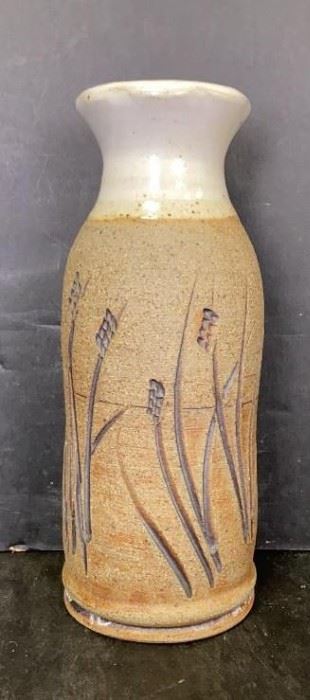 pottery vase signed LS
