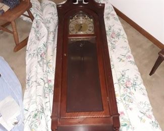 Tall case clock with pendulum  and weights, Antique