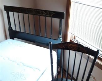 Twin bed with side chair