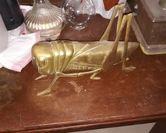 Brass grasshopper,  for good luck