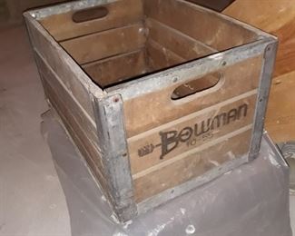 Vintage Bowmam dairy crate 10-55