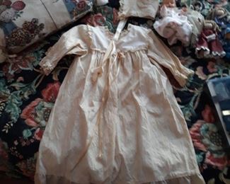 Vintage  baby gown with bonnet. Baptismal  option