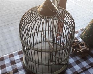 The larger bird cage, brass