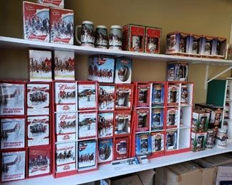 Huge collection of Budweiser beer Steins