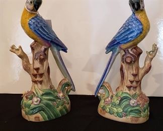 Pair of porcelain bird figures 