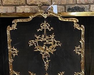 Antique Rococo style gilt fireplace screen 