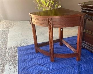Half moon cherry wood end tables x2