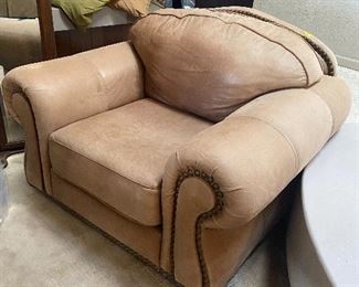 Nailhead leather arm chair